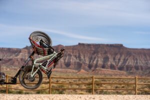 Mountain bikes loaded up beneath the mesas outside Virgin, Utah - Zion's Tiny Getaway